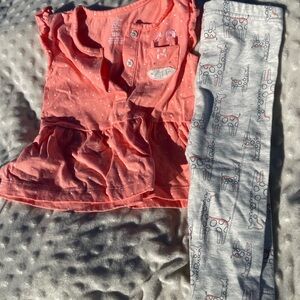 Charming Coral and Gray Kids Matching Set